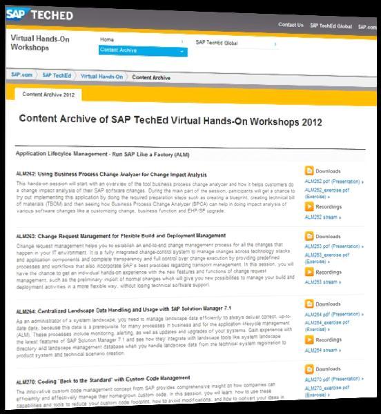 SAP TechEd Virtual Hands-on Workshops and SAP TechEd Online