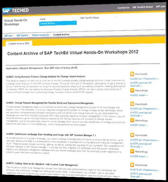 SAP TechEd Virtual Hands-on Workshops Access hands-on workshops