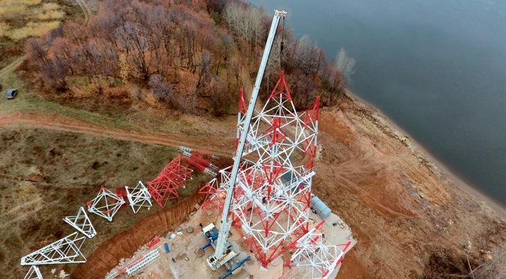 Aerial cable line 220 kv Schelokov Central
