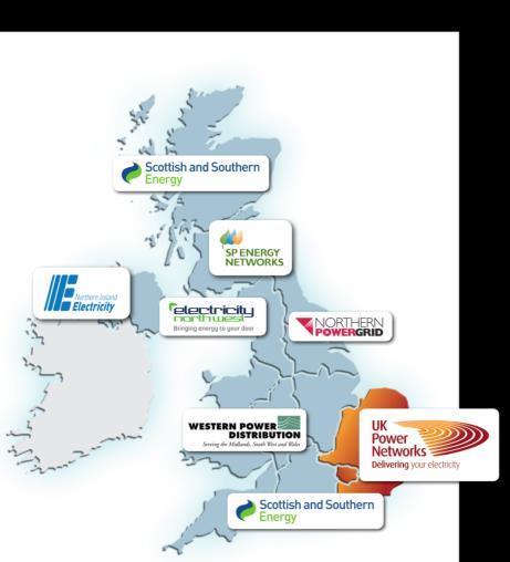 Introducing UK Power Networks Three distribution networks London East of England South East of England End Customers Service Area Underground Network Overhead Network Energy Distributed Measure 8.