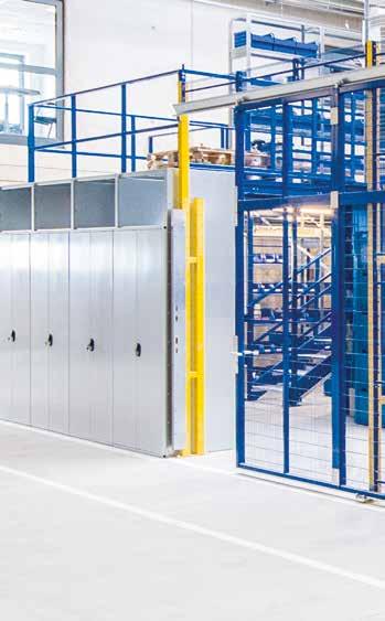They are manufactured from warm- or coldrolled steel profiles. The steel mezzanines are supplied in blue as standard. Other colours are available on request.