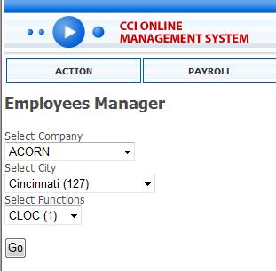 Figure 39 Employees Manager Select the company with which the employee is associated.