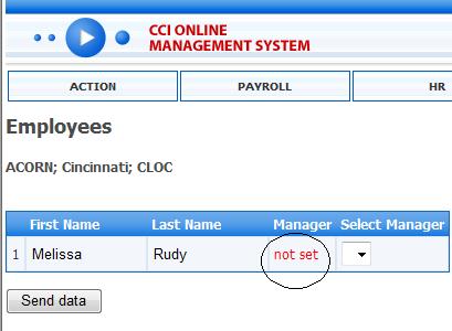 Figure 40 Employees to be Managed To assign a manager to an employee (or to change the current manager), select