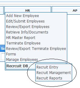 Using the Recruiting Database The OMS offers a full recruiting database to assist HR administrators in their
