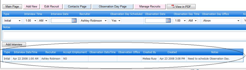 There are also fields to indicate whether an Observation Day has been scheduled, as well as the date and time of the Observation Day.