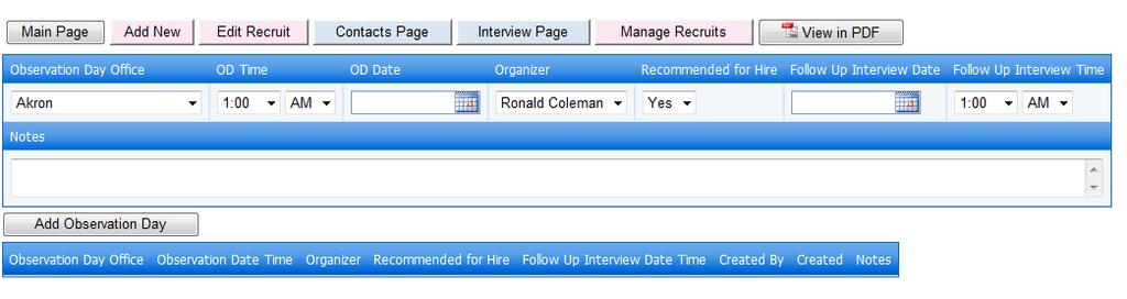 The Notes field allows you to enter any additional information pertaining to the interview. Click Add Interview to save the record.