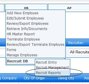 Click the Interview Page button to create or view an interview record for the recruit (see section 1.11.1).