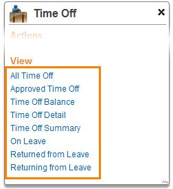 What time off oriented reports are available?