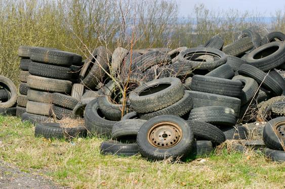 Recycled Tire Rubber (Crumb) >> Used tires are shredded down to crumb sized particles