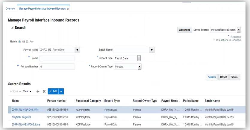 Filter Imported Data Select Payroll Data in the