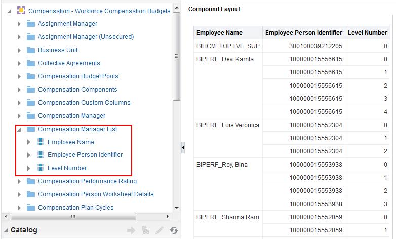 This dimension is exposed for showing the list of workers that can be accessed by HR and Compensation Professionals. This dimension is used in dashboards to improve performance.
