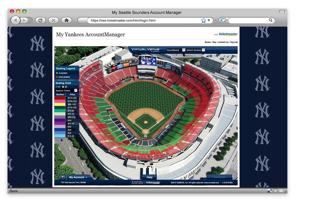 5 Step 4: view available relocation options After you click continue, you will be taken to an aerial view of the seating in Yankee Stadium via the Virtual Venue tool.