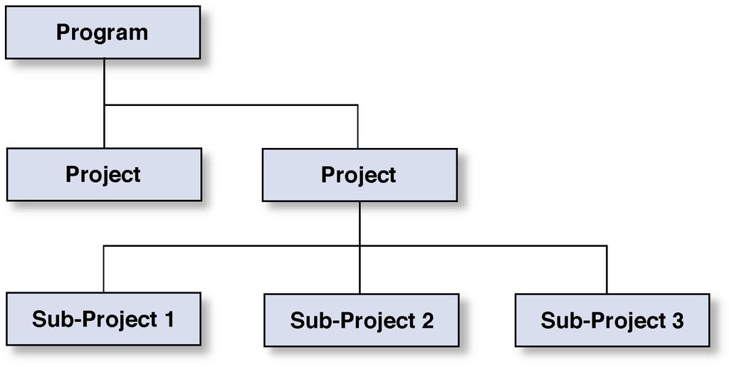 Module 2 11 Project Management Concepts Programs An organization s strategic plans may be divided into a hierarchy of programs, projects, and sub-projects.