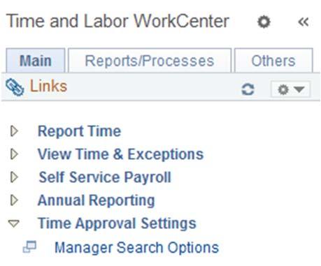 Manager Search Options To save search criteria, navigate to the Manager Search Options and save the updates.