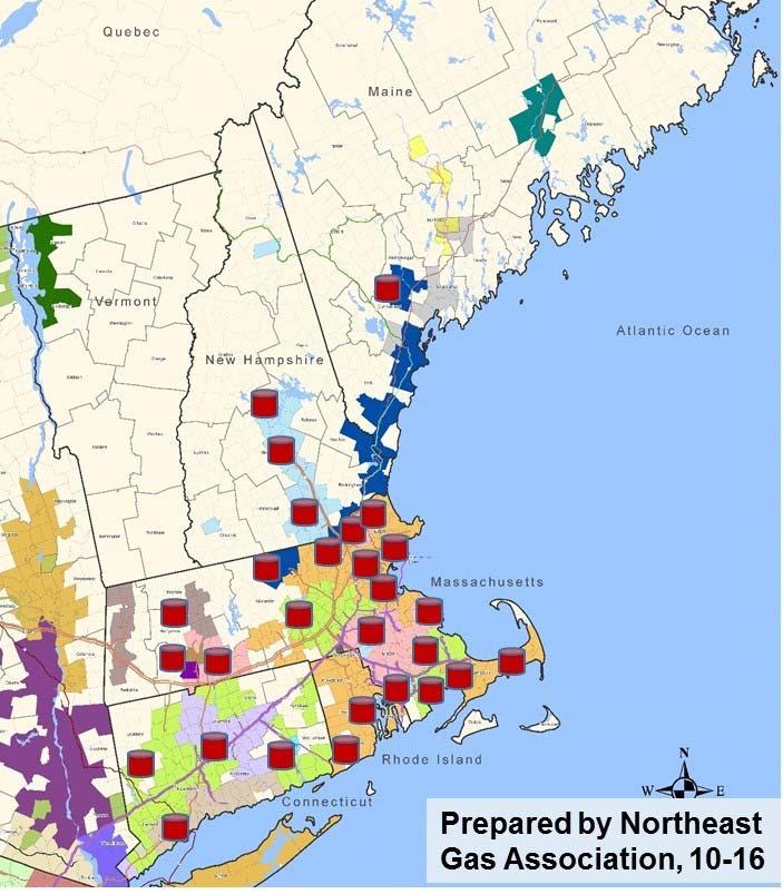 LNG STORAGE HELD BY NEW ENGLAND GAS UTILITIES Liquefied natural gas (LNG) is a key form of in-region storage for natural gas utilities in the Northeast but particularly so in New England.
