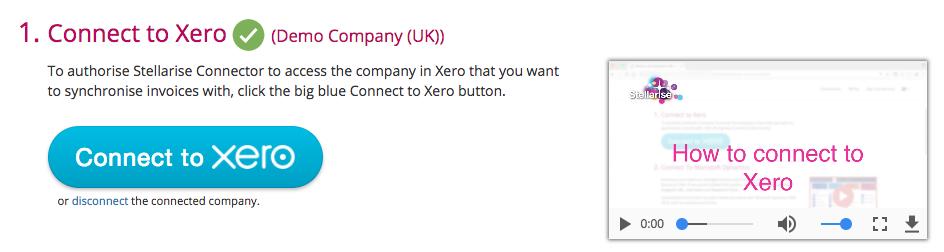 If the connection was successful, you will see your Xero company