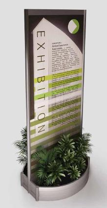 SIGNAGE Aisle Signs Help guide attendees to your booth by featuring your company name and booth number on these signs to increase visibility to attendees walking the show floor.