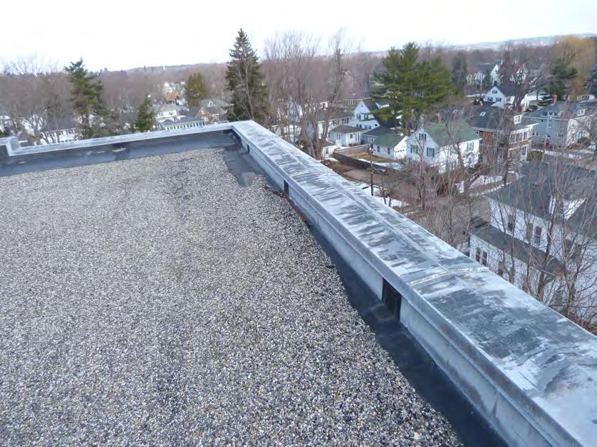 4. ROOF ASSESSMENT: Metal parapet wall cap flashing is in good