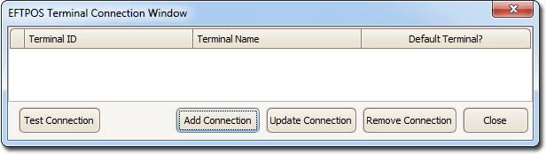 The Connect PC to an EFTPOS Terminal window appears. 5. Enter your TYRO Terminal Merchant ID.