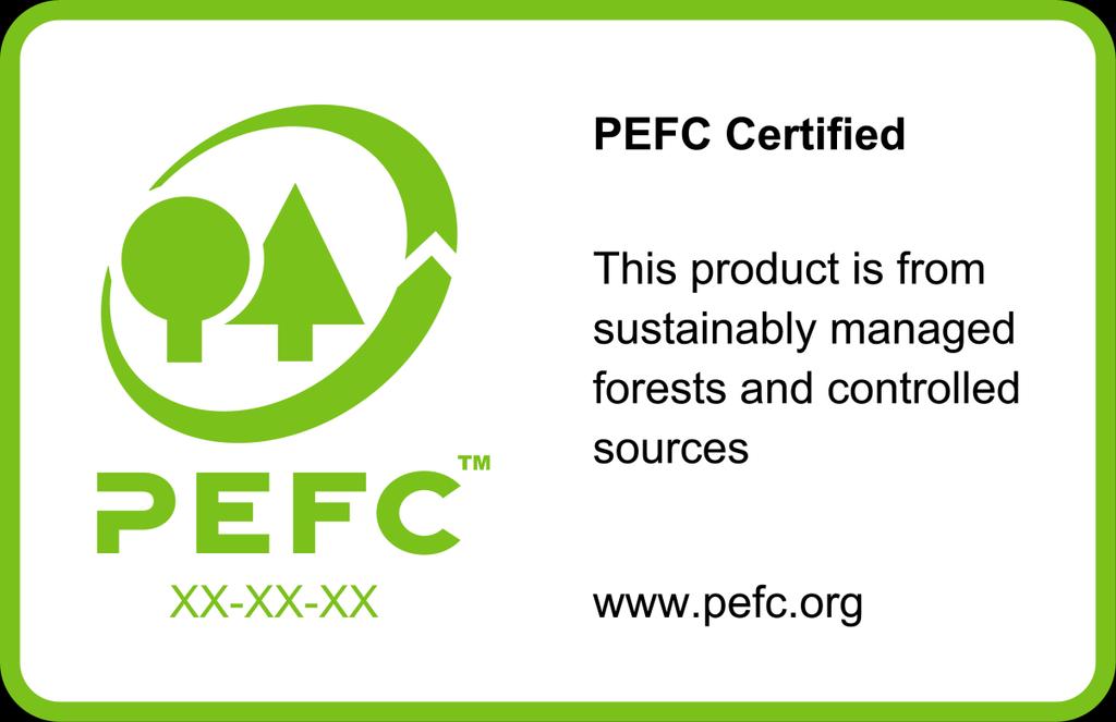 PEFC Label - Certified Minimum 70% certified