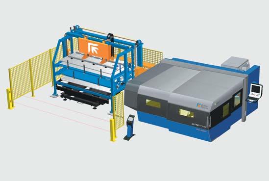Compact Tower Loading/unloading devices for handling blanks and processed sheets. Storage tower with 3, 10 or 15 pallets.