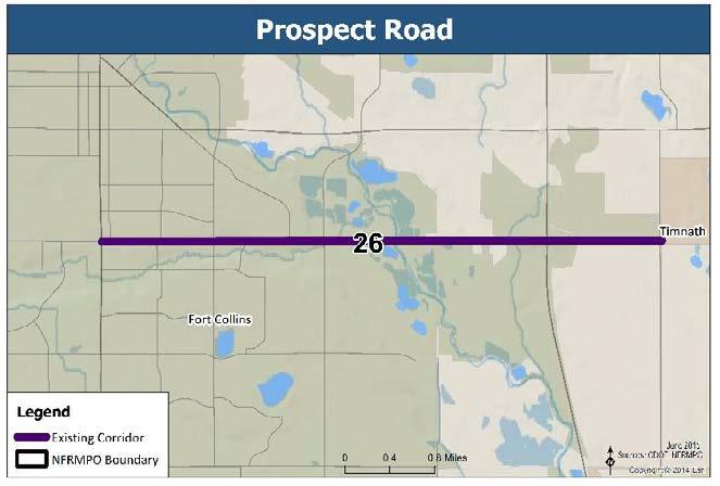 RSC Vision 26: Prospect Road RSC 26 is within Fort Collins and extends from RSC 15 Larimer CR 5 to RSC 6 US 287.