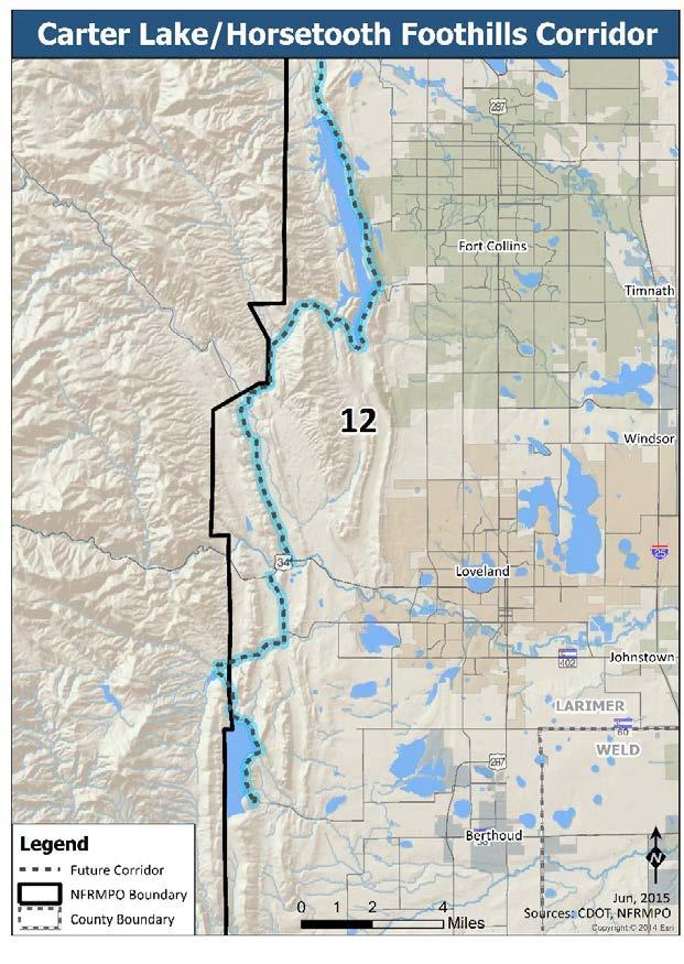 RBC 12: Carter Lake/Horsetooth Foothills Corridor Regional Bike Corridor RBC 12 begins at RBC 6 Poudre River Trail on the north and ends at RBC 2 Little Thompson Trail River on the south.