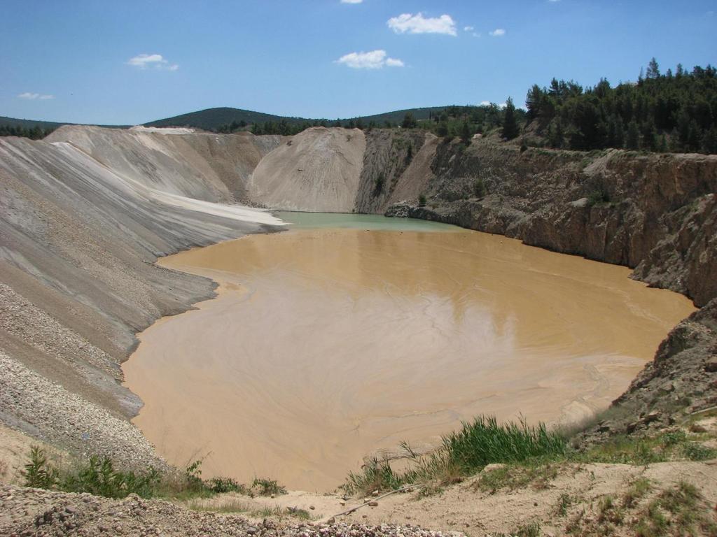 BN Tailings Pond Physical barrier on the south, artificial barrier (dam) on