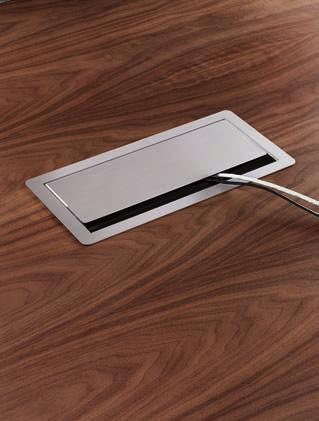 The cable outlet strip is available as a brush or rubber lip.
