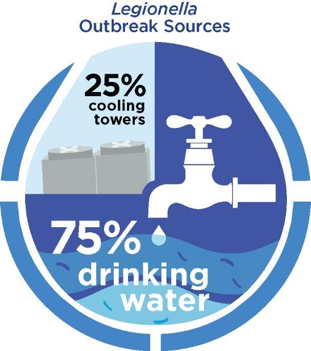 Drinking/Potable water is the main source of legionella Shower