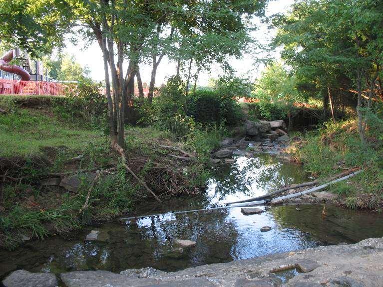 Niokaska Creek at Gulley Park Upstream - Before Restoration