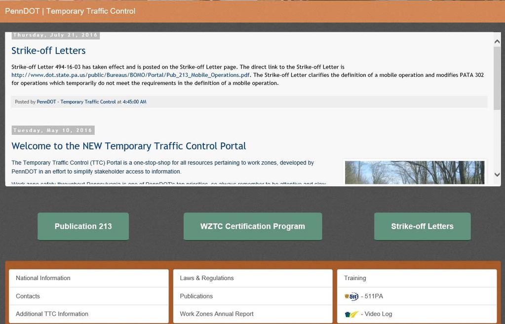 Temporary Traffic Control Portal