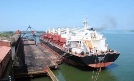 A captive iron ore berth has been provided to handle ships of 65,000 DWT