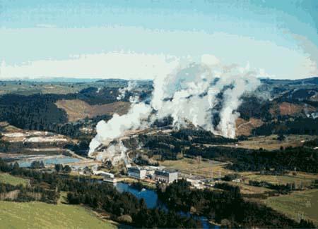 Geothermal energy - groundwater (Wairakei, New Zealand) Geothermal power plant