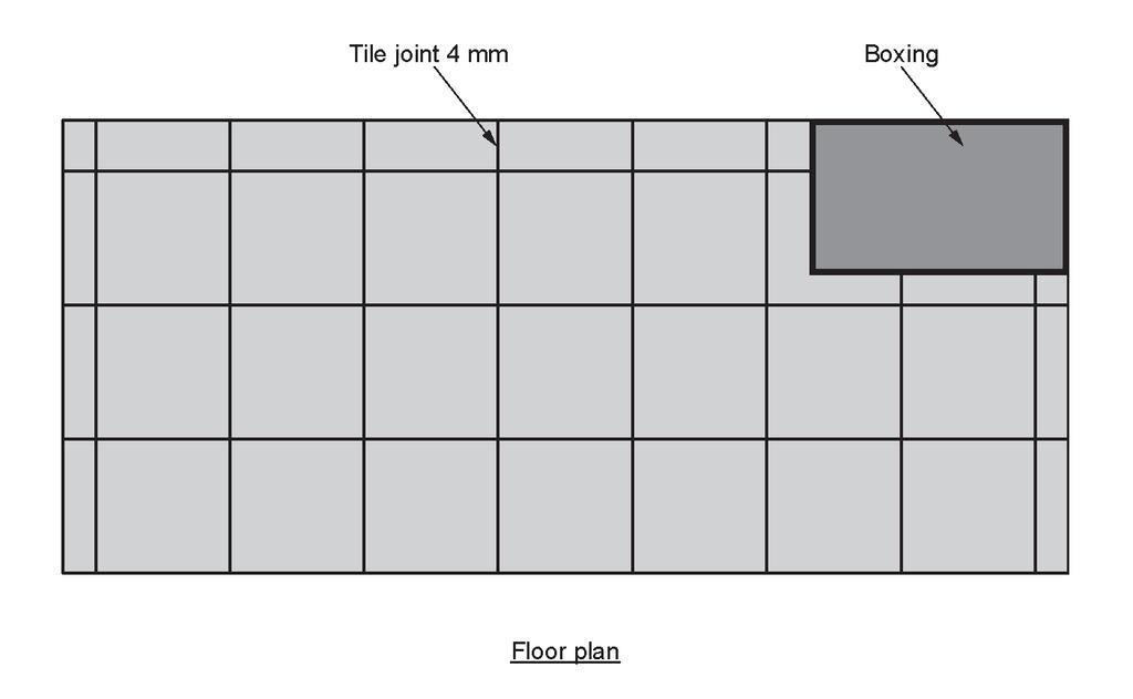 Drawings and diagrams Units 126, 127 and 128 Figure 2 Floor area to be tiled Specification Drawing is not to scale.