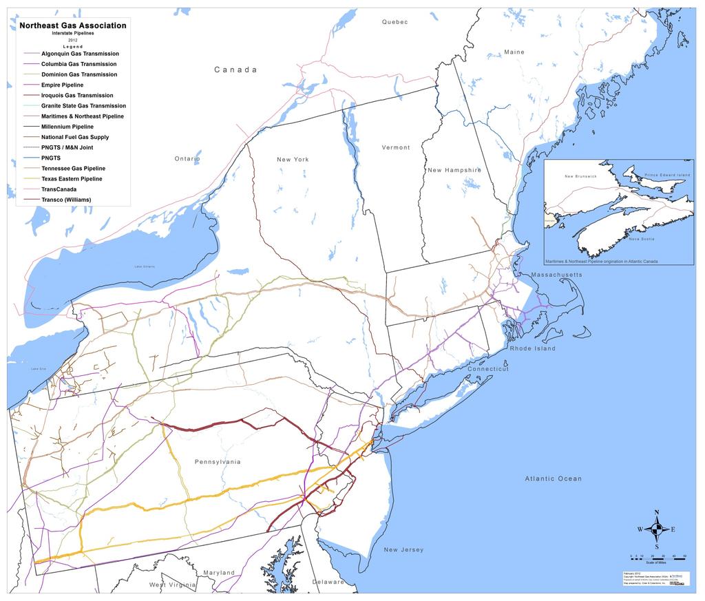 PNGTS M&NE Iroquois Tennessee Algonquin 5 Interstate Pipelines Serve New England