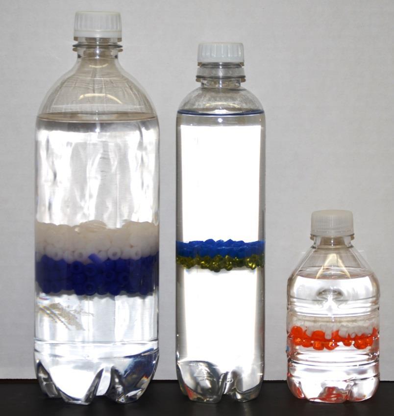 Different recipes: Three different recipes are provided (see the last three pages of this packet) for constructing Dynamic Density Bottles.