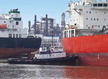 Tugs, Barges and Wharves The small but very powerful tugboats you see working at the Port of Houston are essential to