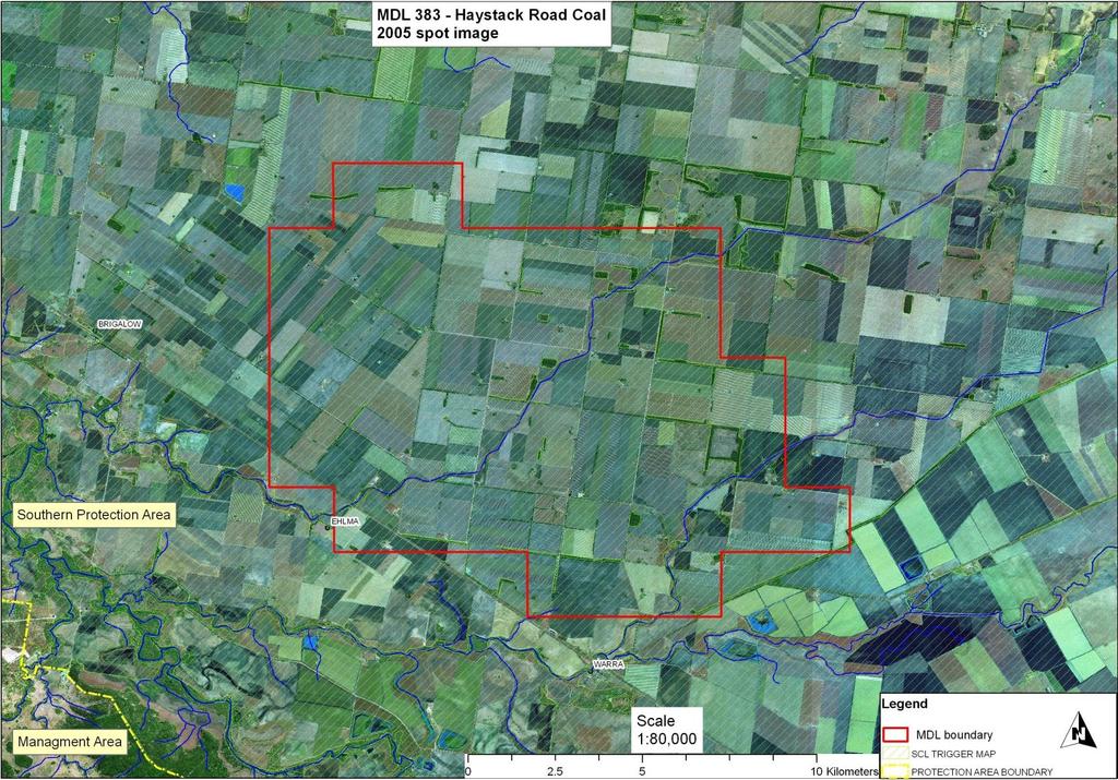 Boundary of a mineral development licence over