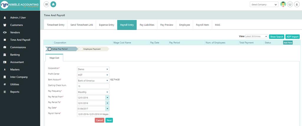 Payroll Entry Screen Manual By default, you will redirect to new payroll entry screen.