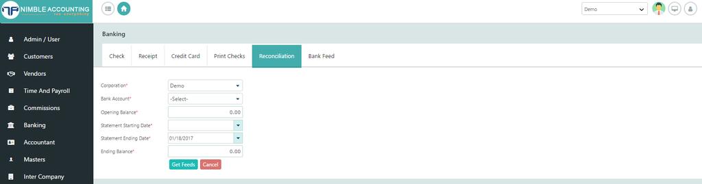 You will be redirect to Bank Feed Auto Reconciliation screen.