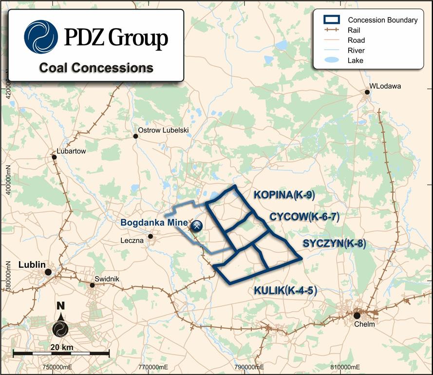 ABN 23 008 677 852 The Lublin Coal Basin Bogdanka Coal Mine Lubelski Węgiel Bogdanka SA, is an 8mtpa thermal coal producer listed on the Warsaw Stock Exchange ( WSE )
