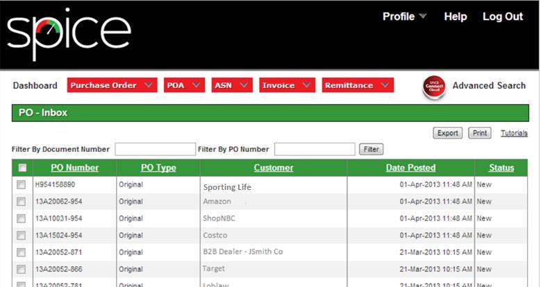 Tools available to Suppliers Web EDI Suppliers: Web-based portal provides easy access to all of Sporting Life EDI documents and including document tracking and dashboards