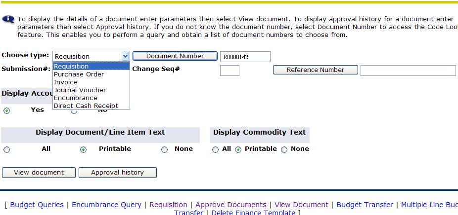Viewing Documents Using Banner Self Service To Submit to Purchasing for Order Processing you MUST PRINT the requisition Copy and have it Signed by the Cost
