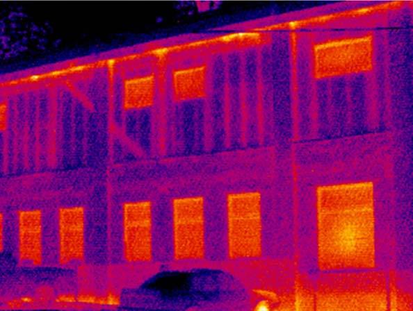 under a pressure gradient. Image 6 shows the impact of warm air leaking out of this commercial building. This will typically go unnoticed until the fuel bill is paid.