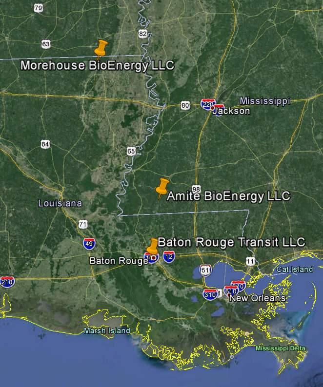 Gulf Cluster Investments Two 450kt pa pellet plants Amite (Mississippi) US Gulf Region Morehouse (Louisiana) Baton Rouge Port facility Up to 3Mt