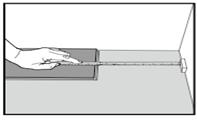 Press the short end of the next floorboard at an angle to the first one, then lay down. Complete the first row. Fig 3.
