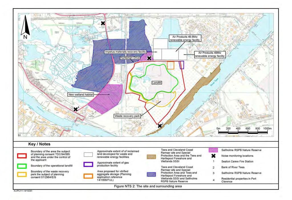 Site location and description The site is located approximately 3km north of Middlesbrough, situated 100m west of the northern bank of the River Tees as shown on Figure NTS 2 below.