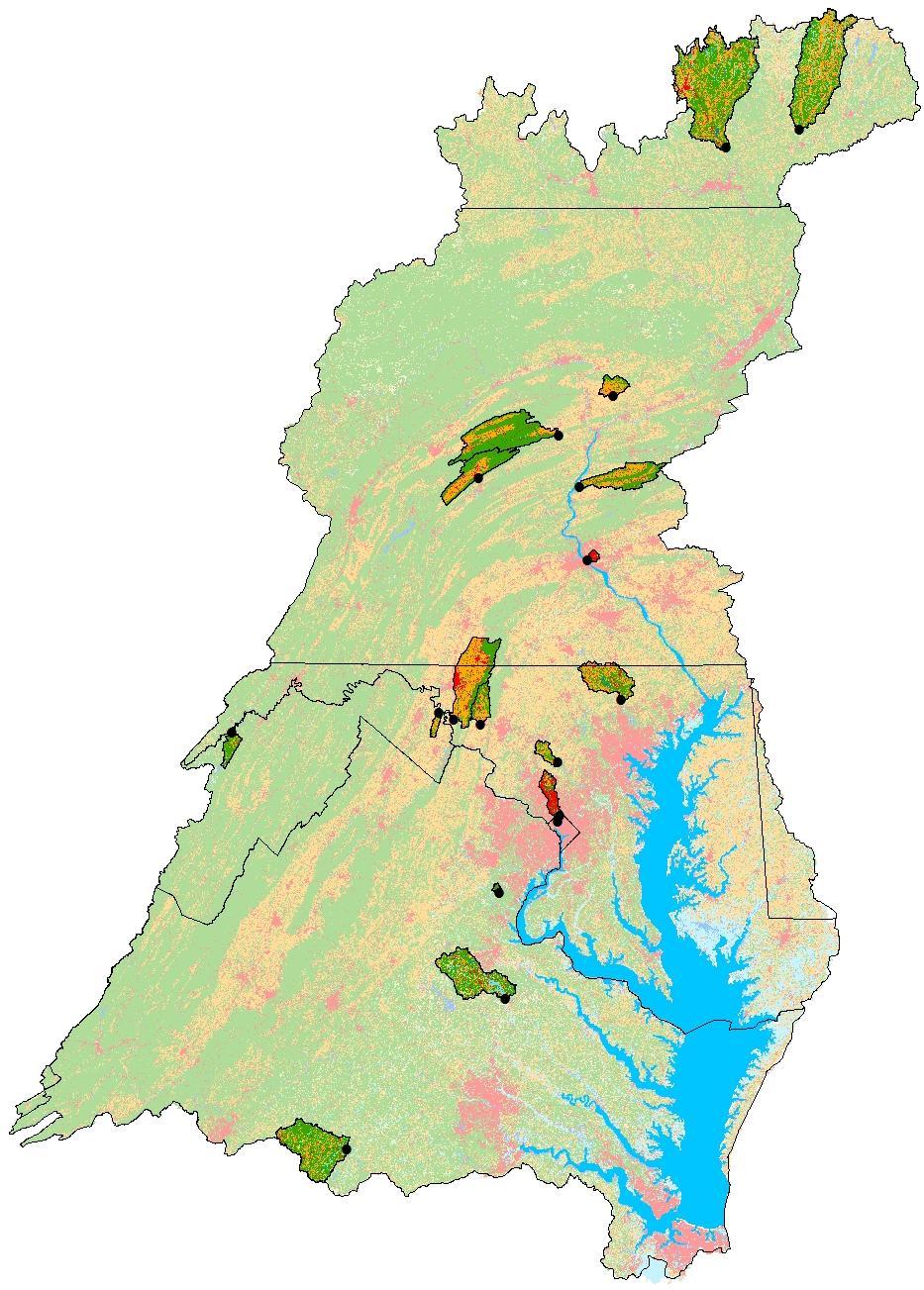 Proposed Station Cuts to the Chesapeake Bay Program Partnership s Non-tidal Monitoring Network Characteristics of management information lost given station cuts: 3 urban watersheds in MD and PA, and