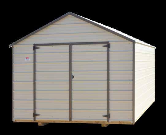 metal roof 2x4 Floor joists set into notched skids Attractive Seminole Stain Add 2x3 windows: $75 each Add 3x3 windows: $100